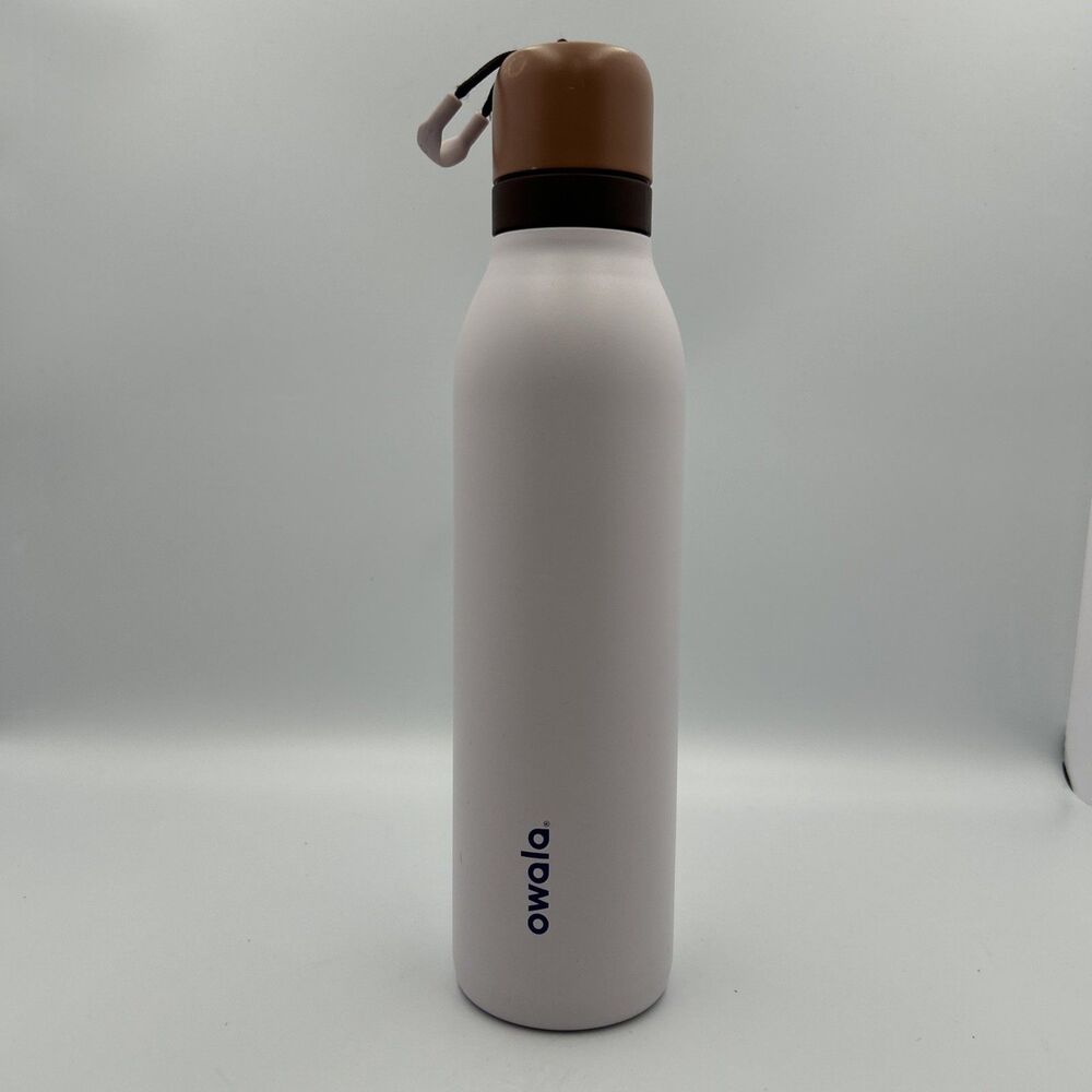 OWALA Insulated Stainless Steel Water Bottle Flip Straw Leakproof White